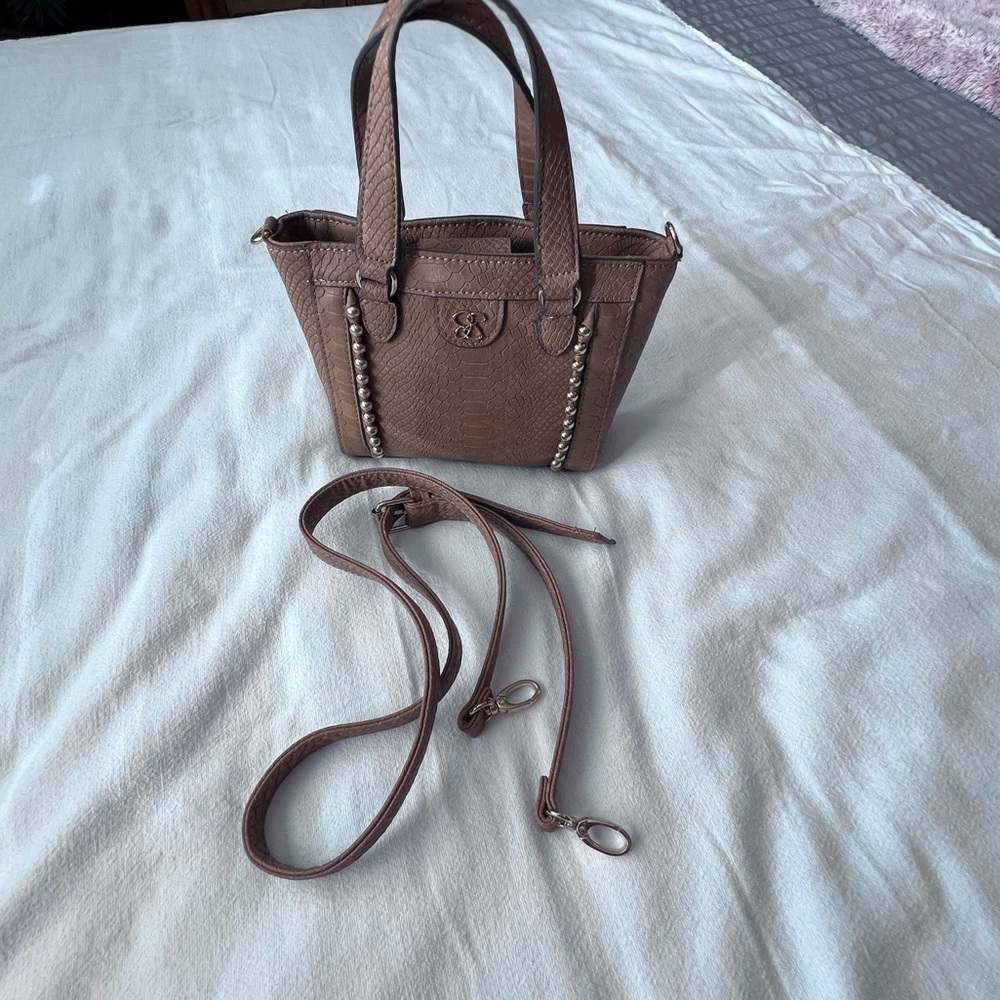 Jessica Simpson Brown Satchel with Gold Accents - Picture 3 of 9